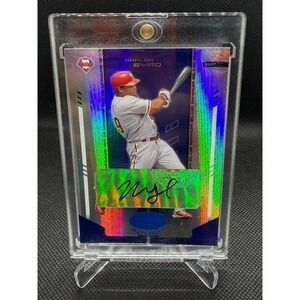 Marlon Byrd 2004 Leaf Certified Materials Blue Mirror Auto Patch 95/100 Phillies
